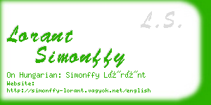 lorant simonffy business card